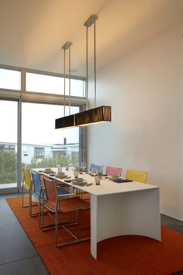 Modern dining room in the city