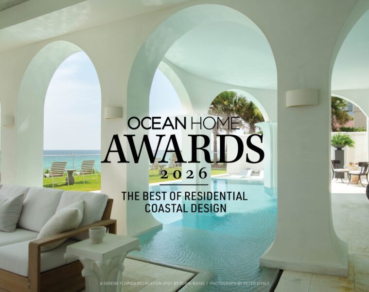 Ocean Home Awards 2026: The Best of Residential Coastal Design, over an Aegean-blue poolscape in Santa Rosa Beach, Florida