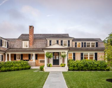 The restored and expanded circa-1900 Shingle Style house on Starbuck Neck in Edgartown