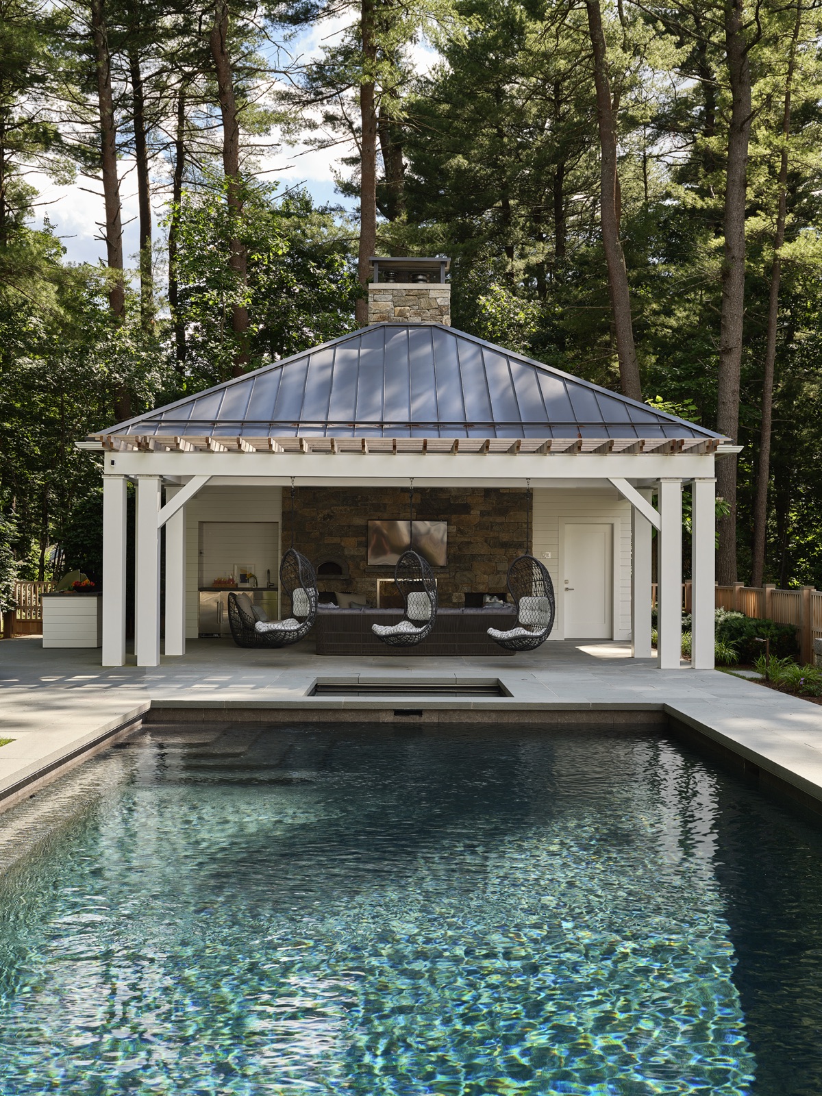 Pool house at King’s Way beside the pool
