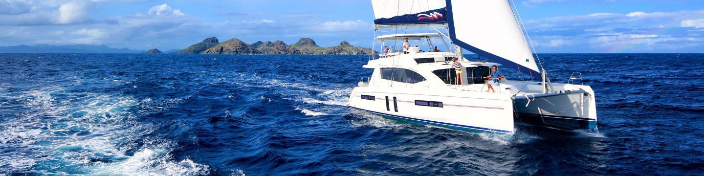 A Moorings 5800 will be our 5-star resort when we're anchored off Barbuda's pristine beaches